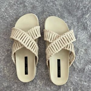 Super cute white slides